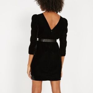 Frank & Oak Puffy Sleeved Velvet Dress - Black - XS, NWT